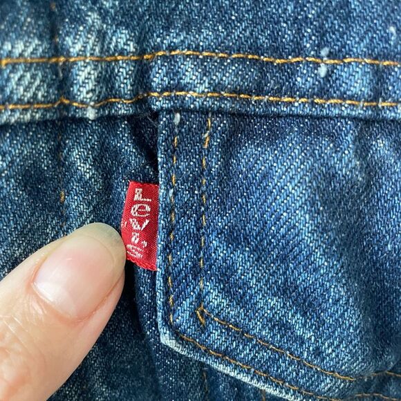 Vintage Levi’s Denim Trucker Jacket 70506 Made in USA Red Tab 40 - Picture 3 of 9
